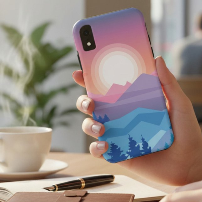 Capa Para iPhone, Case-Mate Pôr do Sol Abstrato na Montanha (Criador carregado)