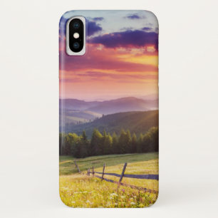 Capa Para iPhone X Por do sol majestoso nas montanhas