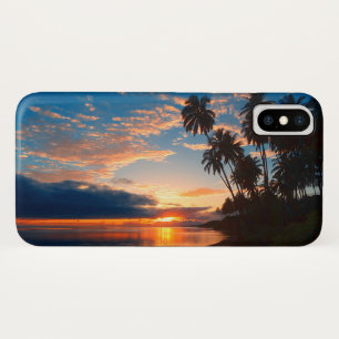 Capa Para iPhone X Por do sol tropical da ilha havaiana