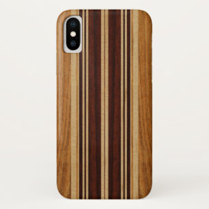 Capa Para iPhone X Prancha da madeira de Koa do falso de Nalu Lua