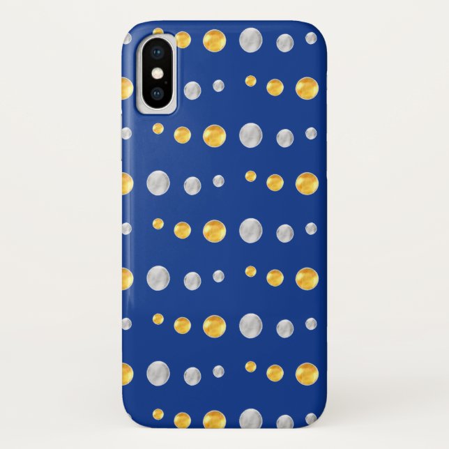 Capa Para iPhone, Case-Mate Prata fina e pontos de ouro (Verso)