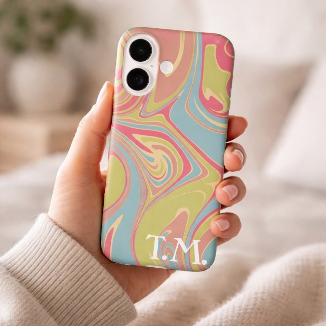 Capa Para iPhone, Case-Mate Presente de Aniversário dela Mármore Rosa e Verde  (Criador carregado)