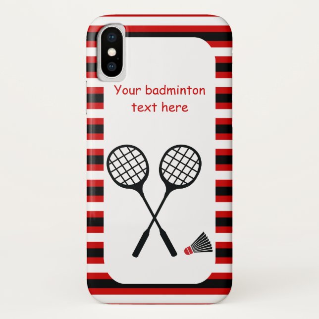 Capa Para iPhone, Case-Mate Presentes de badminton, raquete e listras de petec (Verso)