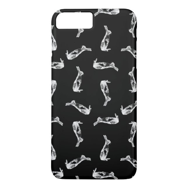 Capa Para iPhone, Case-Mate Preto bonito do coelho do teste padrão do (Verso)