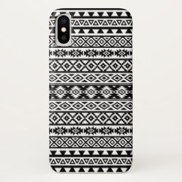 Capa Para iPhone X Preto & branco estilizados astecas do teste padrão