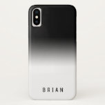 Capa Para iPhone X Preto e branco LEGAL elegante do inclinação<br><div class="desc">Simplicidade preto e branco do inclinação. Elegante ESFRIE com seu nome!</div>