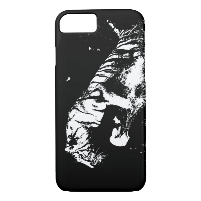 Capa Para iPhone, Case-Mate Preto e branco Tiger iPhone 7 Case (Verso)