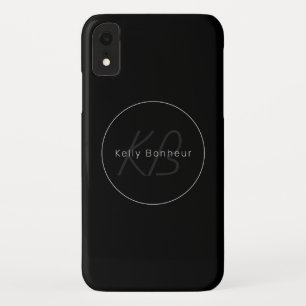 Capa Para iPhone Da Case-Mate Preto e cinza modernos Nome Legal e Monograma
