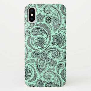 Capa Para iPhone Da Case-Mate Preto e Verde V Floral Paisley
