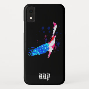 Capa Para iPhone Da Case-Mate *~* Preto EUA Bandeira Águia Americana Vermelha A