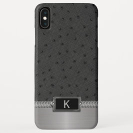 Capa Para iPhone Da Case-Mate Preto Faux Leather Monogrammed iPhone XS Max Case