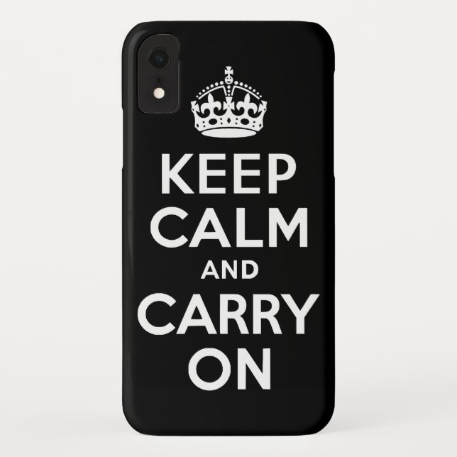 Capa Para iPhone, Case-Mate Preto mantenha-se calmo e continue (Verso)