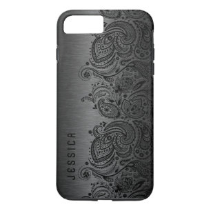 Capa Para iPhone Da Case-Mate Preto Metálico com rendas de salsa pretas