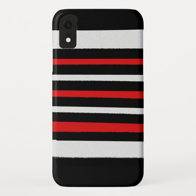 Capa Para iPhone, Case-Mate Preto Vermelho Branco Faixa Legal Padrões Simples (Verso)