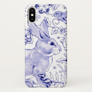 Capa Para iPhone Da Case-Mate Primavera Azul e Coelho Branco e Delft Floral de P