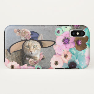CAPA PARA iPhone XS PRINCESS TATUS/ELEGANT CAT,GRANG DIVA HAT E ROSAS