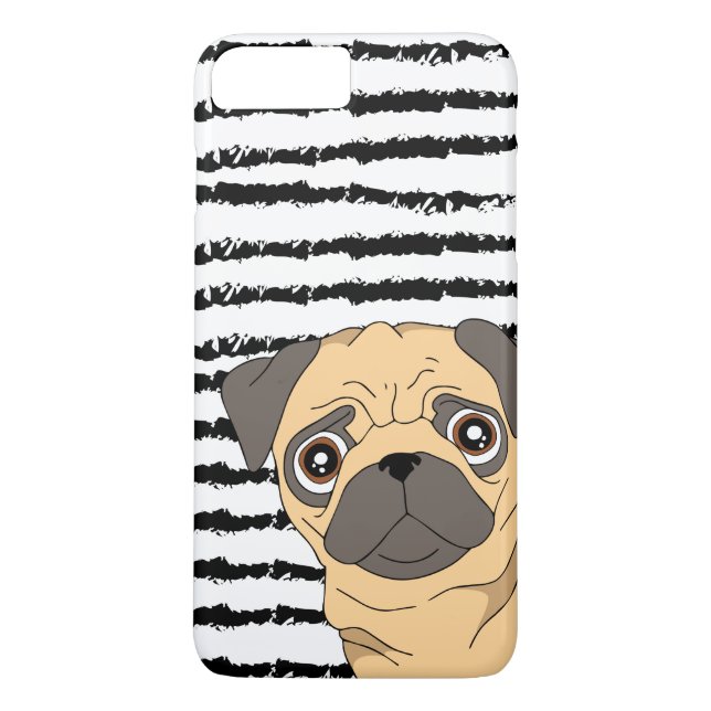 Capa Para iPhone, Case-Mate Pug Black White striped (Verso)