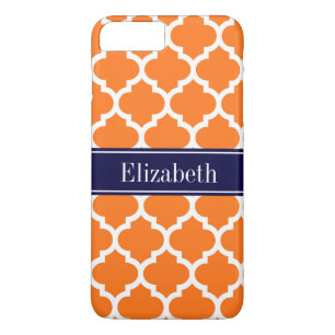 Capa iPhone 8 Plus/7 Plus Pumpkin Whroc #5 Marinho Blue Name Monograma