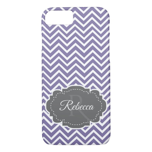 Capa Para iPhone, Case-Mate Púrpura Chevron Personalizada (Verso)