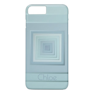 Capa iPhone 8 Plus/7 Plus Quadrados Geométricos Clássicos (blues claro)