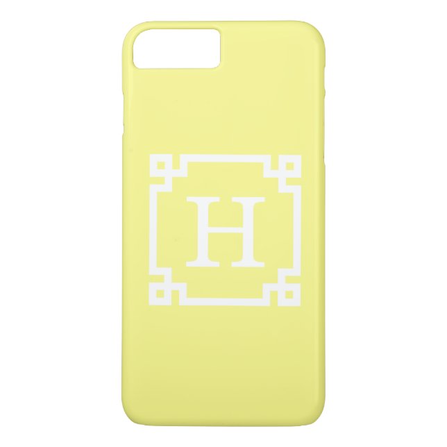Capa Para iPhone, Case-Mate Quadro chave grego amarelo claro #2 Monograma inic (Verso)