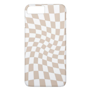 Capa iPhone 8 Plus/7 Plus Quadro de verificação com Rosa cor-de-rosa com a