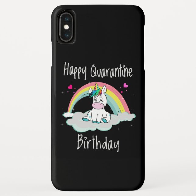Capa Para iPhone, Case-Mate Quarantine Birthday Unicorn arco-íris (Verso)