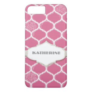 Capa iPhone 8 Plus/7 Plus Quatrefoil marroquino Trellis Estilo Pulverizado A