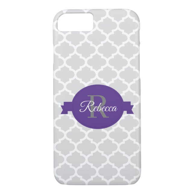 Capa Para iPhone, Case-Mate Quatrefoil Roxo Personalizado (Verso)