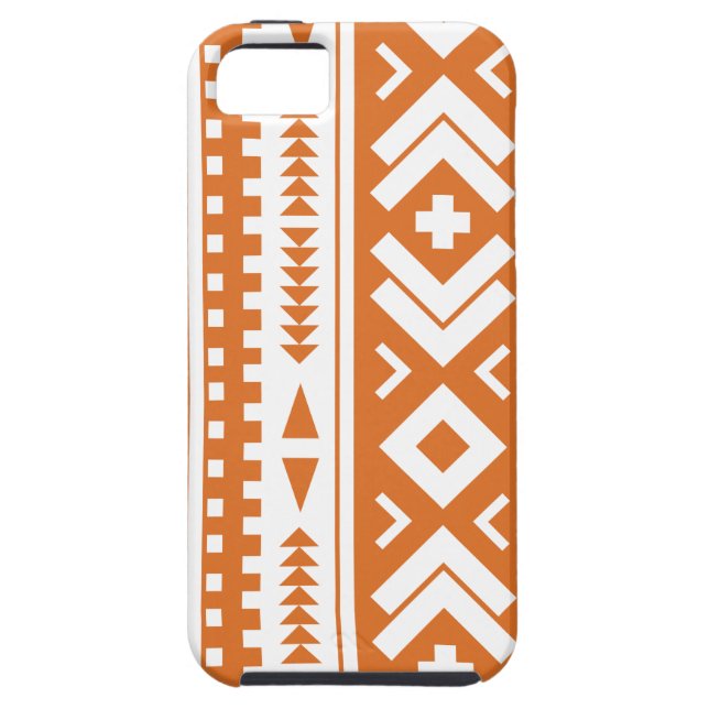 Capa Para iPhone, Case-Mate Queimado impressão tribal asteca alaranjado e (Traseira)
