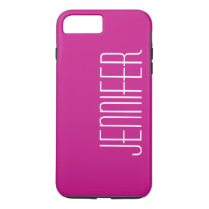Capa iPhone 8 Plus/7 Plus Quente-rosa Moderno, Jumbo Name Personalizado