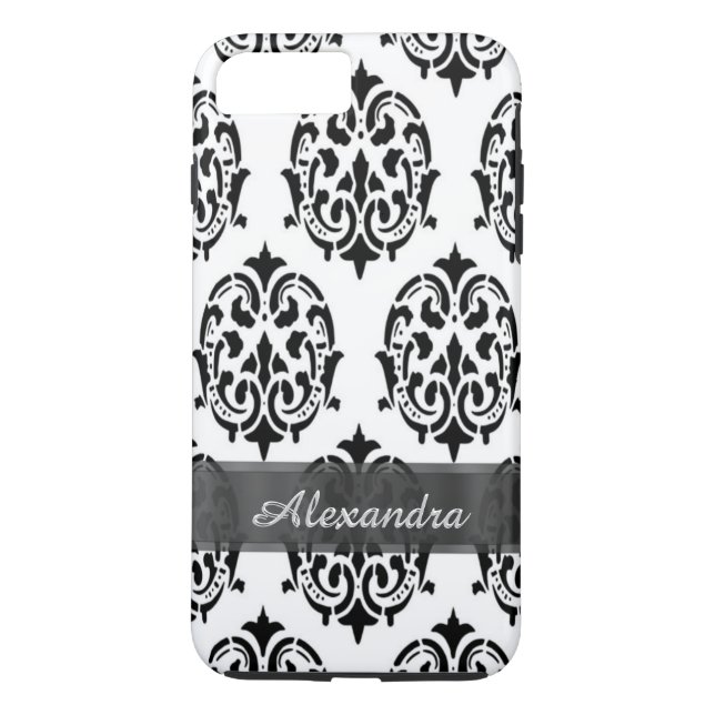 Capa Para iPhone, Case-Mate Quic elegante preto e branco personalizado (Verso)