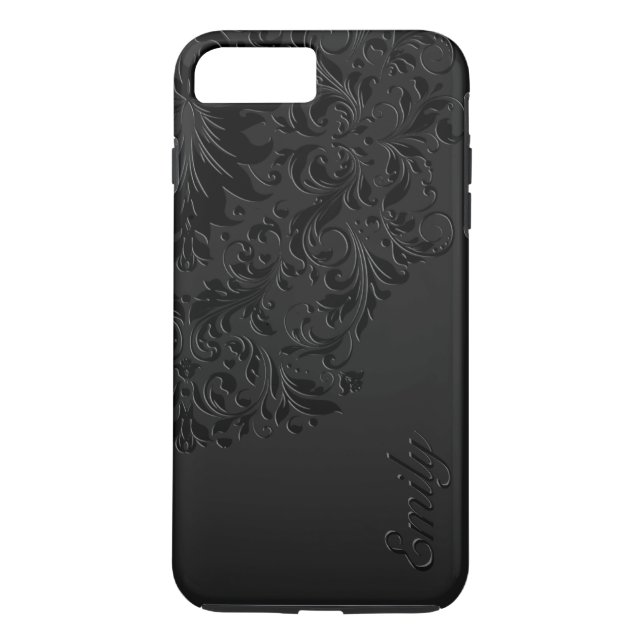 Capa Para iPhone, Case-Mate Raça Floral Monocromática Preta (Verso)