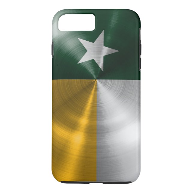 Capa Para iPhone, Case-Mate Radial verde e Dourado da bandeira de Texas (Verso)