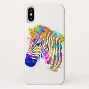Capa Para iPhone Da Case-Mate Rainbow Watercolor Paint Splatter Zebra Graphic