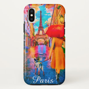 Capa Para iPhone Da Case-Mate Rainy Day Paris com a torre Eiffel e o cachorro