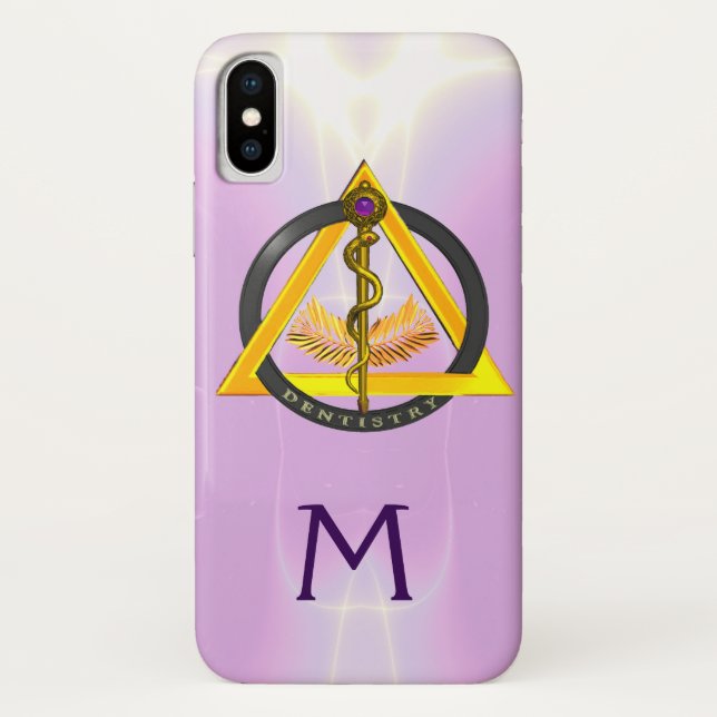 CAPA PARA iPhone, Case-Mate  RAIO DA DENTISTA DE ASCLEPIUS MONOGRAMA (Verso)