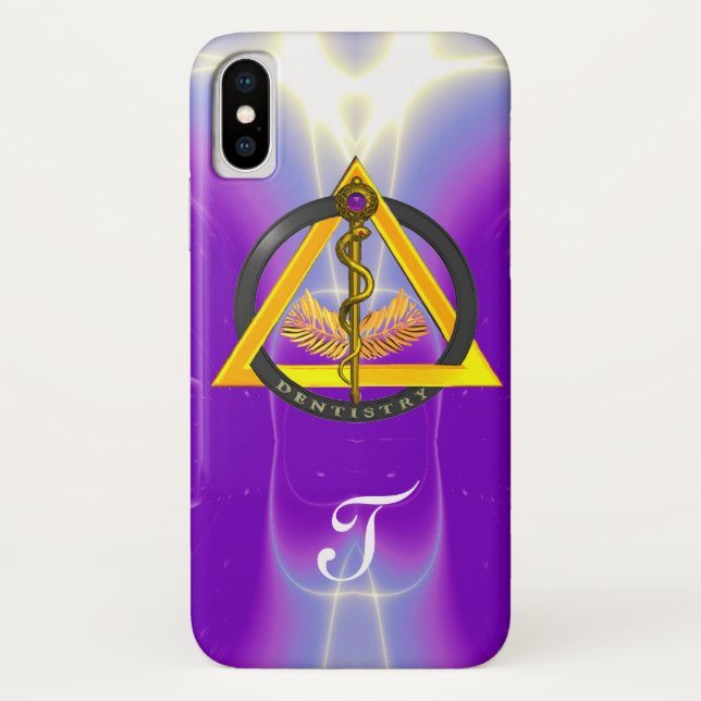 CAPA PARA iPhone, Case-Mate  RAIO DA DENTISTA DE ASCLEPIUS MONOGRAMA (Verso)