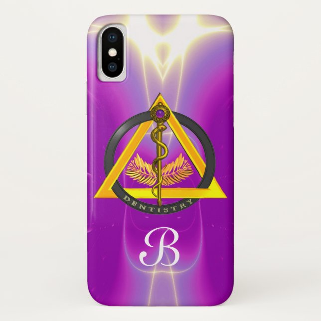 CAPA PARA iPhone, Case-Mate  RAIO DA DENTISTA DE ASCLEPIUS MONOGRAMA (Verso)