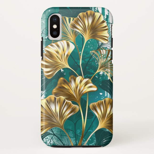 Capa Para iPhone, Case-Mate Ramificação com Ouro deixa Ginko Biloba (Verso)