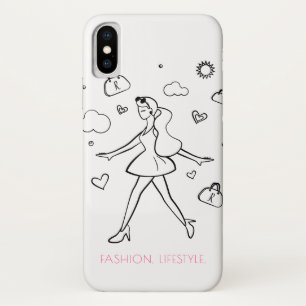 Capa Para iPhone Da Case-Mate Rapariga da Moda - Arte Escrita em Preto e Branco