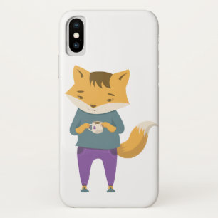 Capa Para iPhone Da Case-Mate Raposa-branca com xícara de chá