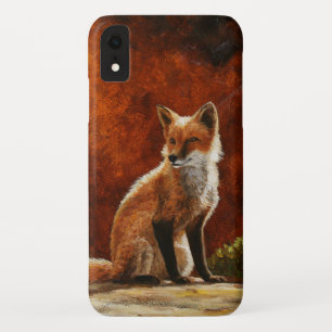 Capa Para iPhone XR Raposa Vermelha Cuta Sentada No Sol