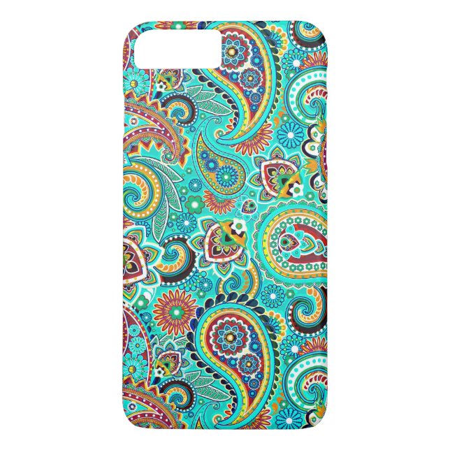 Capa Para iPhone, Case-Mate Red Blue Yellow Paisley (Verso)