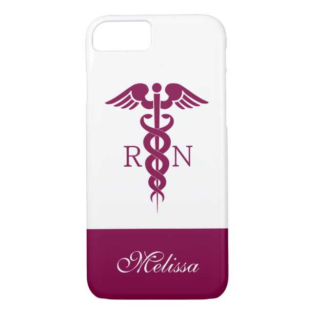 Capa Para iPhone, Case-Mate Red Caduceus Nurse Símbolo Médico (Verso)