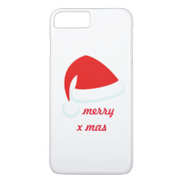 Capa iPhone 8 Plus/7 Plus Red Merry Xmas Santa Hat iPhone 7