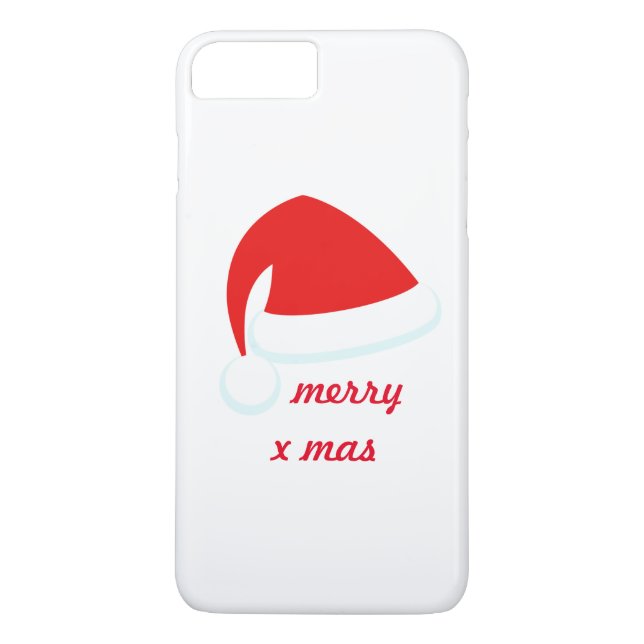 Capa Para iPhone, Case-Mate Red Merry Xmas Santa Hat iPhone 7 (Verso)