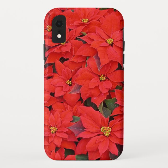 Capa Para iPhone, Case-Mate Red Poinsettias I Festa Floral de Natal (Verso)