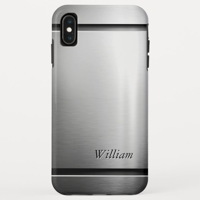Capa Para iPhone, Case-Mate Refrigere o olhar de aço inoxidável do metal da (Verso)