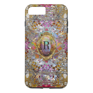 Capa iPhone 8 Plus/7 Plus Regardez dans kaléidoscope Elegante Girly Monogra